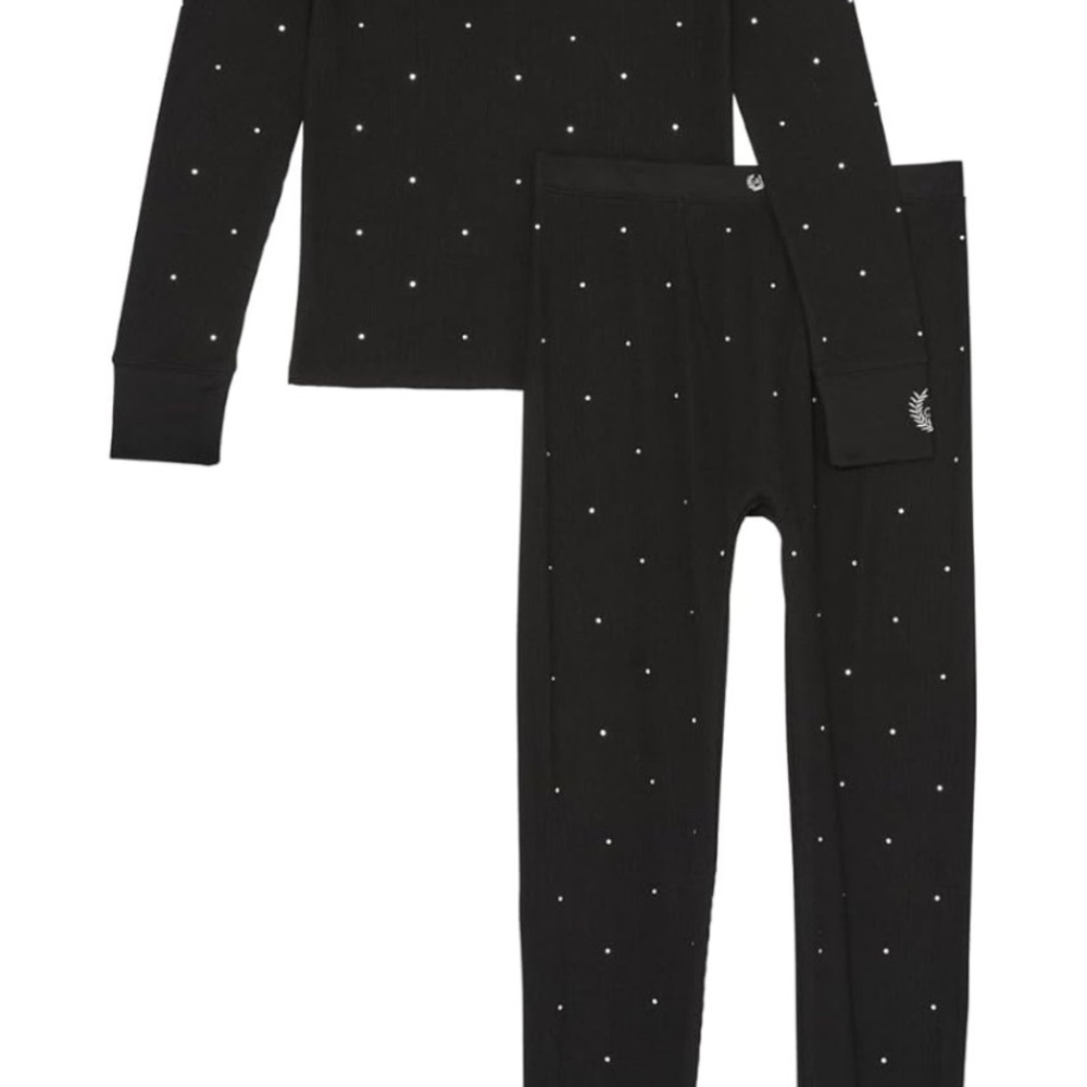 BRAND NEW  VICTORIAS SECRET Black Pajamas with White Dots
